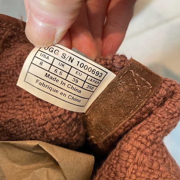 UGG Women's Heirloom Cocoa Brown Lace-Up Textile Tweed Boots 8 - Picture 16 of 16